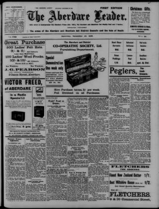 cover page of Aberdare Leader published on November 30, 1935