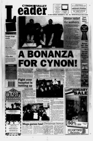 cover page of Aberdare Leader published on December 30, 1993