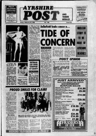 cover page of Ayrshire Post published on February 28, 1986