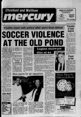 cover page of Cheshunt and Waltham Mercury published on July 6, 1990