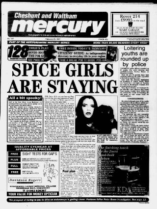 cover page of Cheshunt and Waltham Mercury published on February 28, 1997