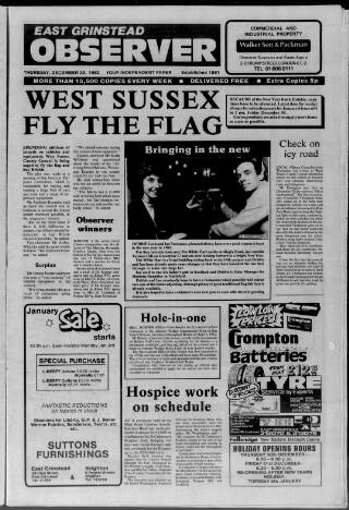 cover page of East Grinstead Observer published on December 30, 1982
