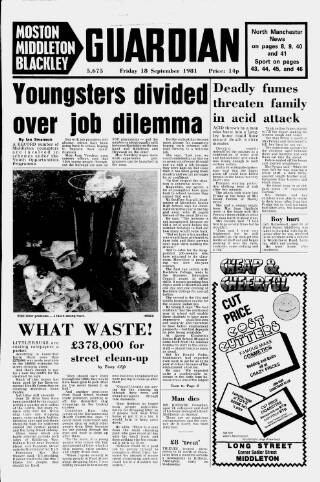 cover page of Middleton Guardian published on September 18, 1981