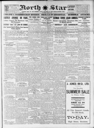 cover page of North Star (Darlington) published on July 6, 1918