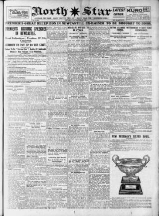 cover page of North Star (Darlington) published on November 30, 1918