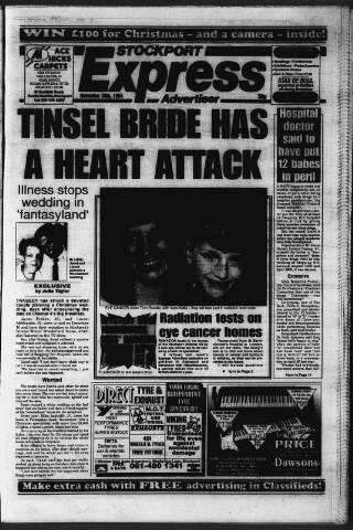 cover page of Stockport Express Advertiser published on November 30, 1994