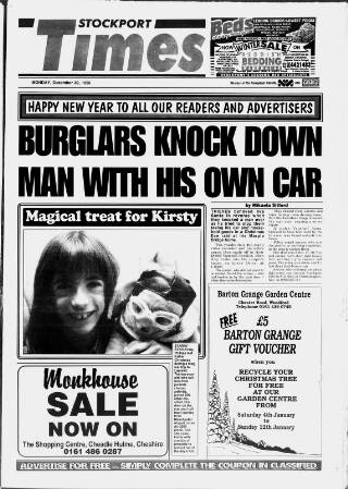 cover page of Stockport Times published on December 30, 1996