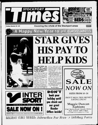 cover page of Stockport Times published on December 30, 1997