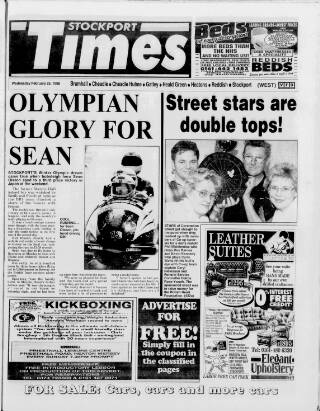 cover page of Stockport Times published on February 25, 1998