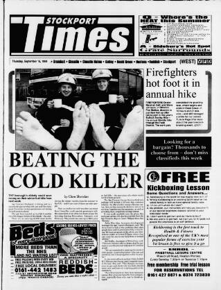 cover page of Stockport Times published on September 16, 1999