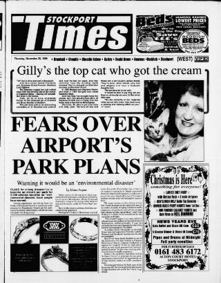 cover page of Stockport Times published on November 25, 1999