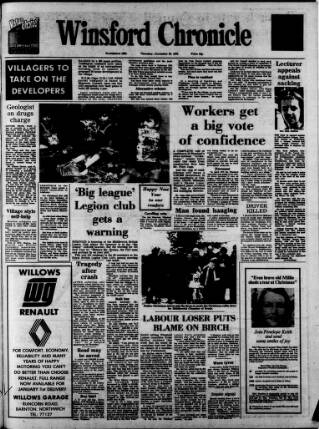 cover page of Winsford Chronicle published on December 30, 1976