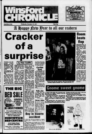 cover page of Winsford Chronicle published on December 30, 1987