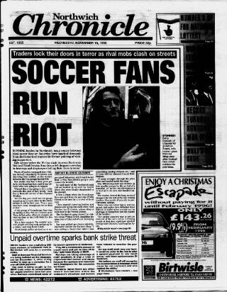 cover page of Winsford Chronicle published on November 15, 1995