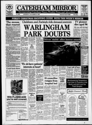 cover page of Caterham Mirror published on November 15, 1990