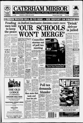 cover page of Caterham Mirror published on February 28, 1991