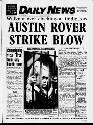 cover page of Birmingham News published on September 18, 1987