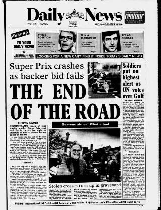 cover page of Birmingham News published on November 30, 1990