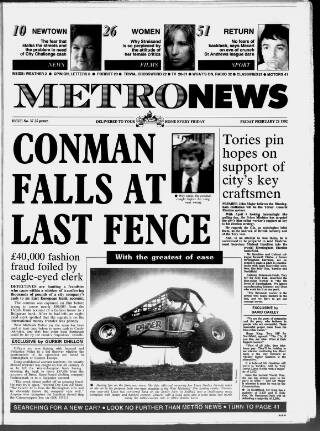 cover page of Birmingham News published on February 28, 1992