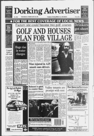 cover page of Dorking and Leatherhead Advertiser published on February 28, 1991