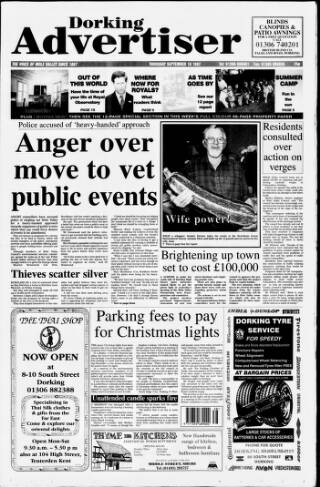 cover page of Dorking and Leatherhead Advertiser published on September 18, 1997