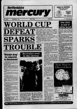 cover page of Hertford Mercury and Reformer published on July 6, 1990