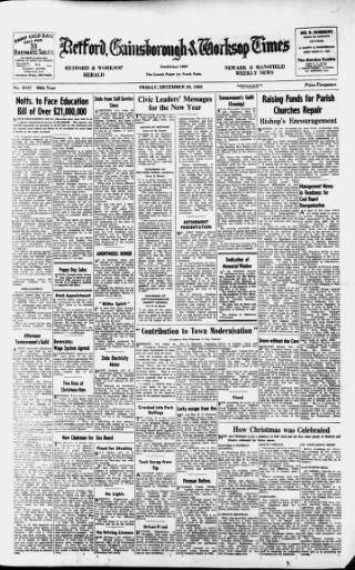 cover page of Retford, Gainsborough & Worksop Times published on December 30, 1966