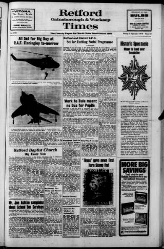 cover page of Retford, Gainsborough & Worksop Times published on September 18, 1970