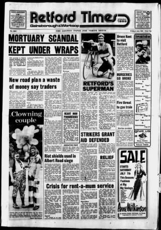 cover page of Retford, Gainsborough & Worksop Times published on July 6, 1984