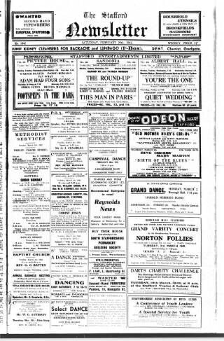 cover page of Staffordshire Newsletter published on February 28, 1942