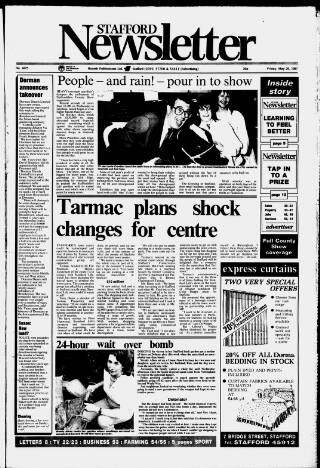 cover page of Staffordshire Newsletter published on May 29, 1987