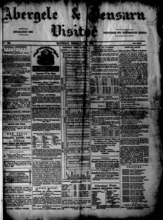 cover page of Abergele & Pensarn Visitor published on February 28, 1874