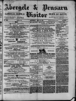 cover page of Abergele & Pensarn Visitor published on December 30, 1876