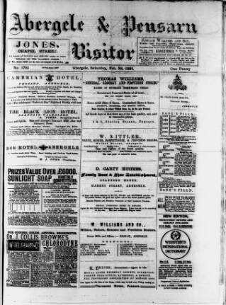 cover page of Abergele & Pensarn Visitor published on February 28, 1891