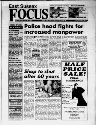 cover page of East Sussex Focus published on December 30, 1992