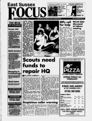 cover page of East Sussex Focus published on February 3, 1993