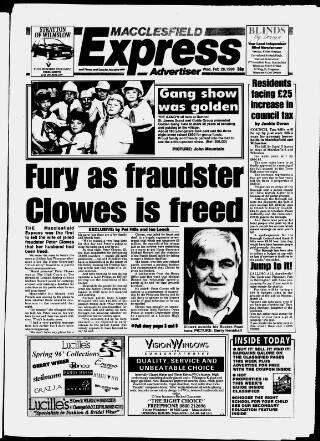 cover page of Macclesfield Express published on February 28, 1996