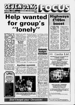 cover page of Sevenoaks Focus published on February 28, 1990