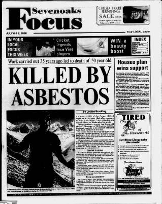 cover page of Sevenoaks Focus published on July 6, 1999