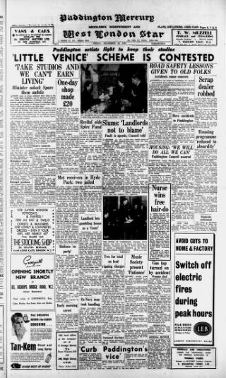 cover page of Paddington Mercury published on November 30, 1951