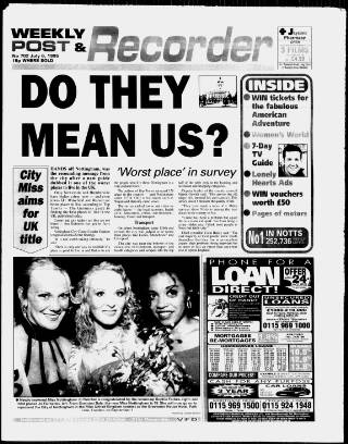 cover page of Nottingham Recorder published on July 6, 1995