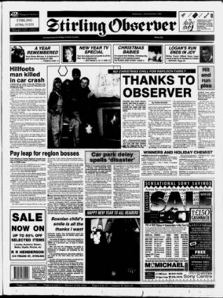 cover page of Stirling Observer published on December 30, 1992