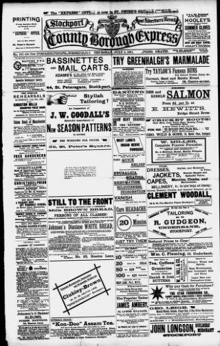 cover page of Stockport County Express published on July 6, 1893