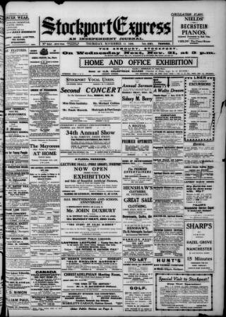 cover page of Stockport County Express published on November 15, 1928