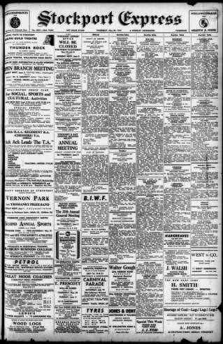 cover page of Stockport County Express published on May 29, 1947