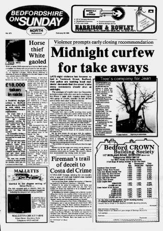 cover page of Bedfordshire on Sunday published on February 28, 1988