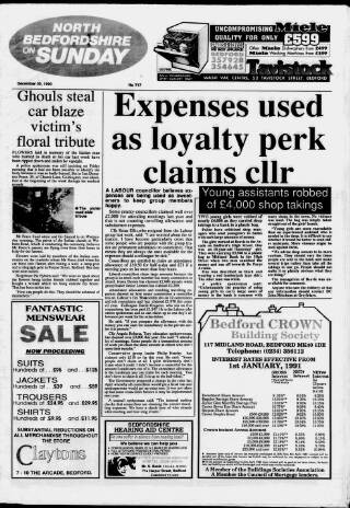 cover page of Bedfordshire on Sunday published on December 30, 1990
