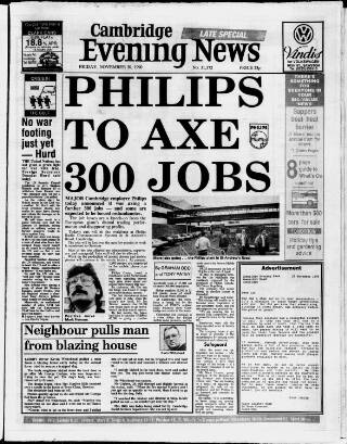 cover page of Cambridge Daily News published on November 30, 1990