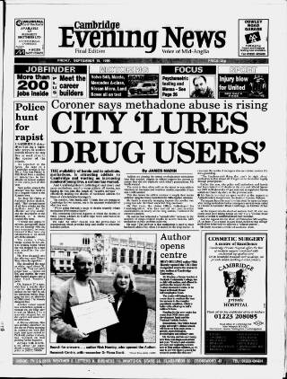 cover page of Cambridge Daily News published on September 18, 1998