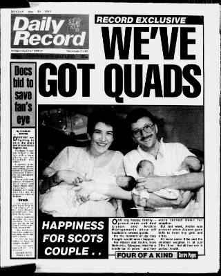 cover page of Daily Record published on May 29, 1989